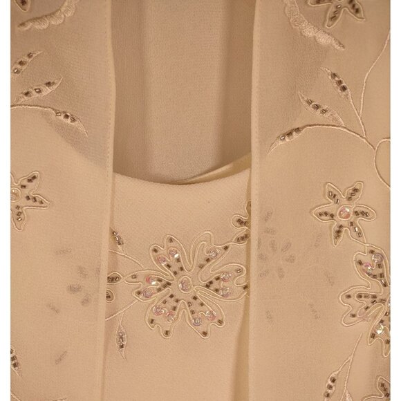 R & M Richards 2-piece Cream Beaded and Embroidered Jacket and Dress Set Size 16 - Picture 5 of 7